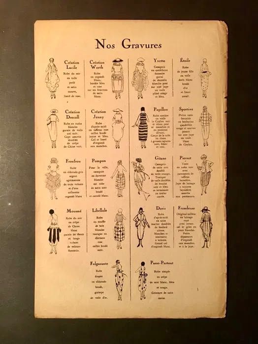 TRÉS PARRISIEN No 1 - 1920 - pintado à mão - catálogo de moda