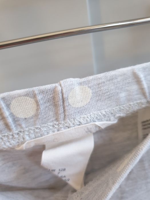 Szare legginsy spodnie w kropki 122 128 H&M