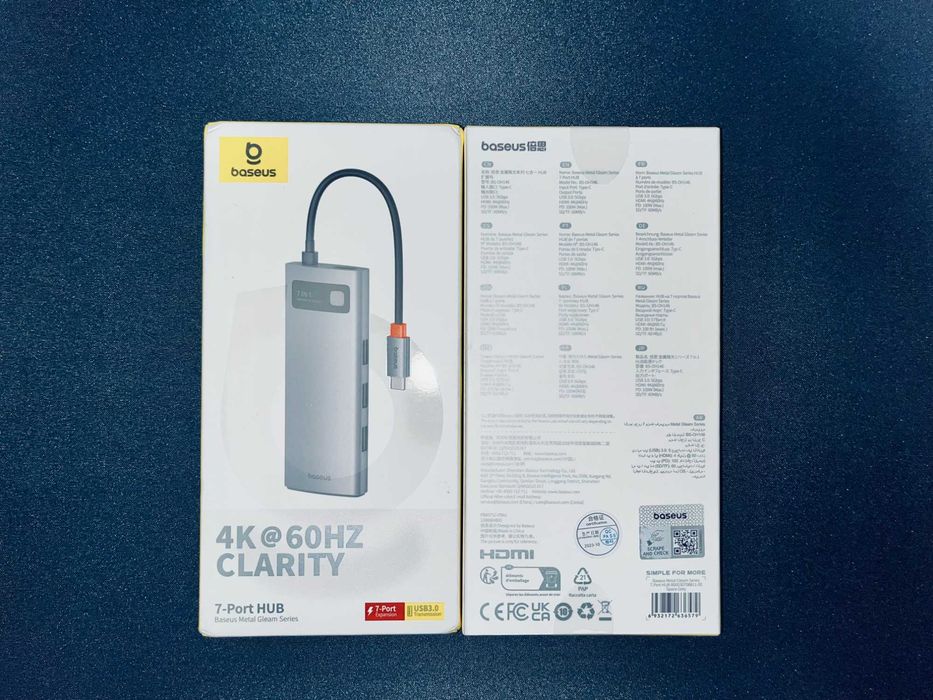 Baseus Hub 7 в 1 4K 60 Hz BS-OH146 MacBook хаб hdmi iphone android
