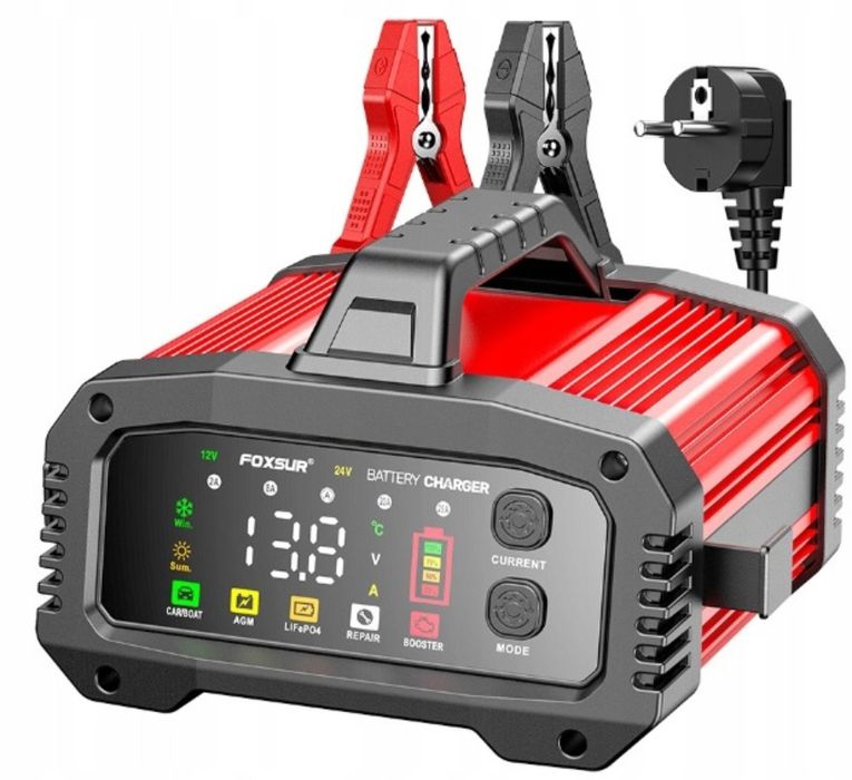 FOXSUR Inteligentny Prostownik  12V/24V 25A Mocny