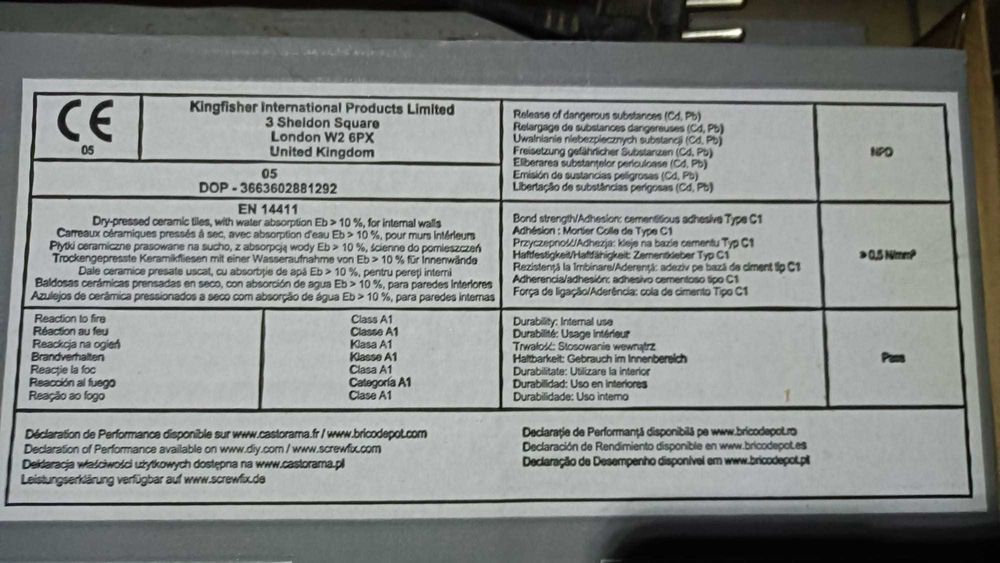 Płytki ścienne Castorama Colours Peruso 29,7×60 – 4,4 m²