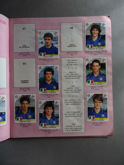 Caderneta de cromos Itália 90 Panini - com 365 cromos