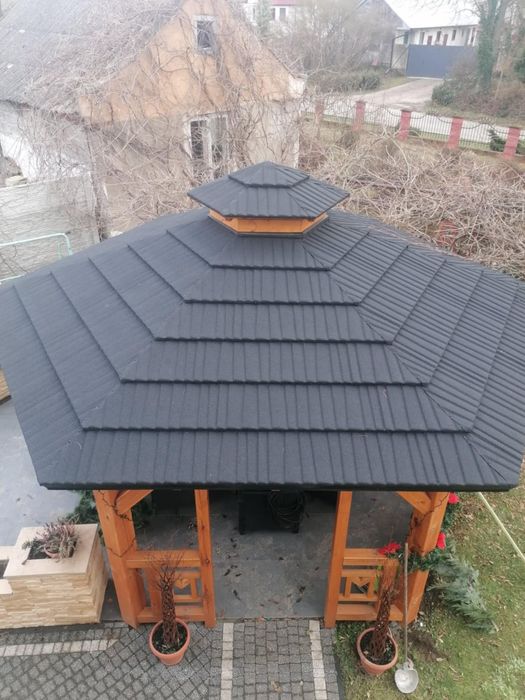 Meble ogrodowe dębowe, altany, domki, studnie, wiatraki