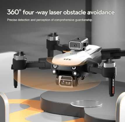 Drone dobrável para fotografia aérea de lente dupla, evita obstáculos