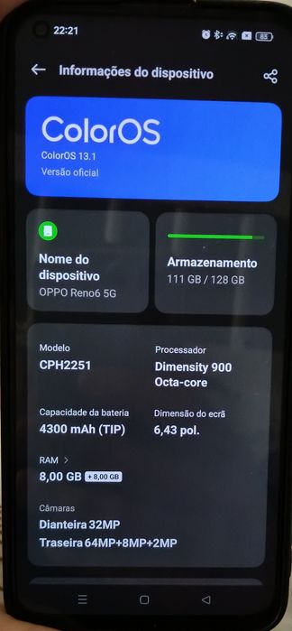 Telemóvel OPPO Reno 6 5g
