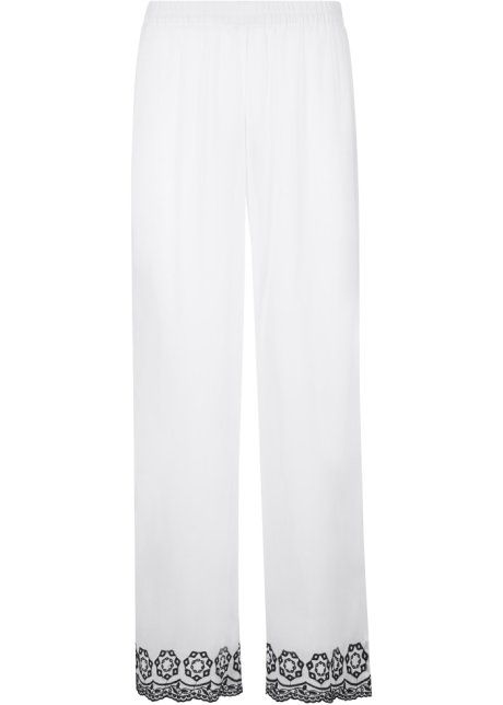 B.P.C spodnie białe z haftem plażowe r.40