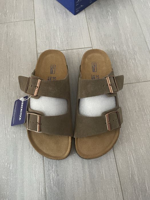 Damskie Klapki Sandały Birkenstock Arizona Soft Taupe roz 37 - Nowe !