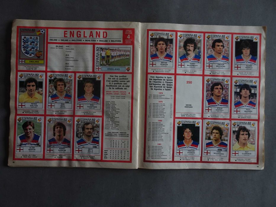 Caderneta de cromos futebol Mundial de Espanha 1982 Panini World Cup