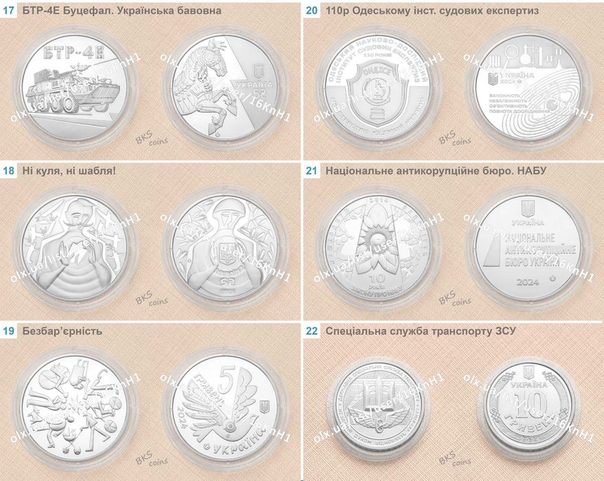 2024 річний набір ювілейних монет України НБУ (25 шт)