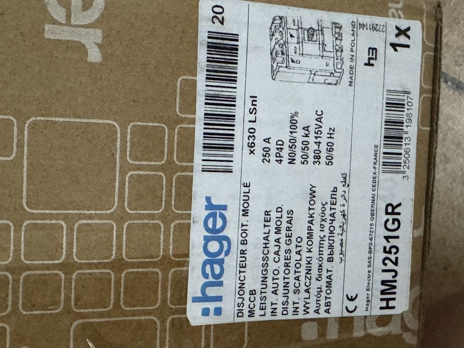 Disjuntor Hager 250A