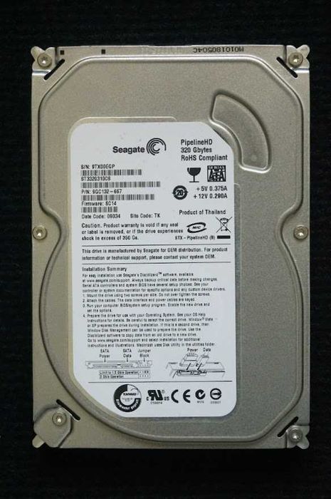 Disco armazenamento interno/externo desktop Seagate 320GB  250GB64585822676610121