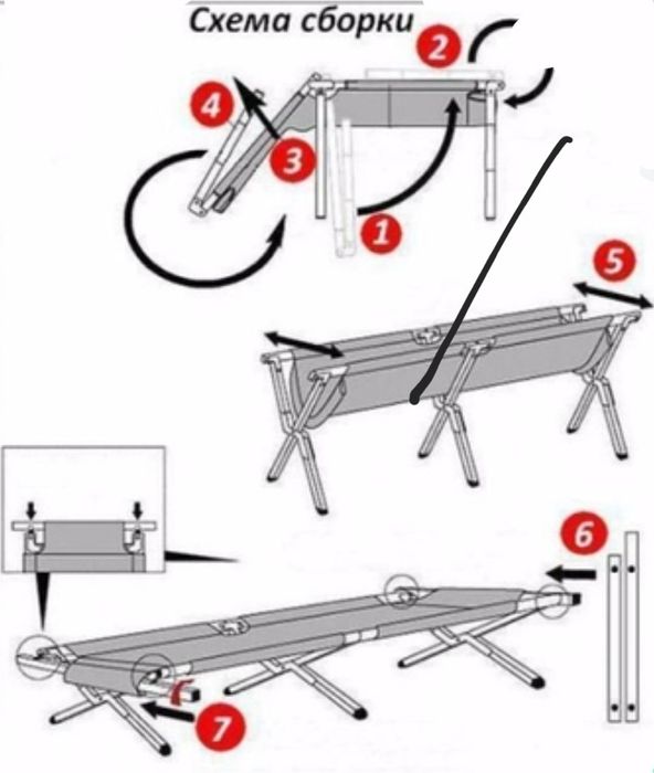 Розкладушка НАТО 190 мм. ДО 180 кг