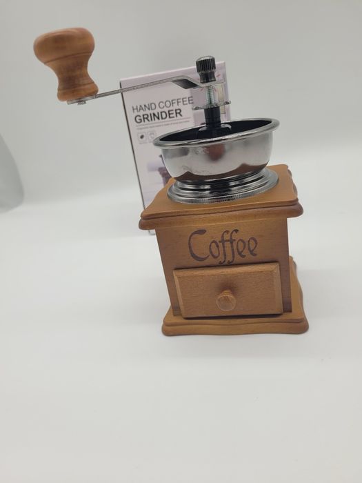 Młynek Do Kawy Pieprzu Tradycyjny Ręczny Drewniany Retro