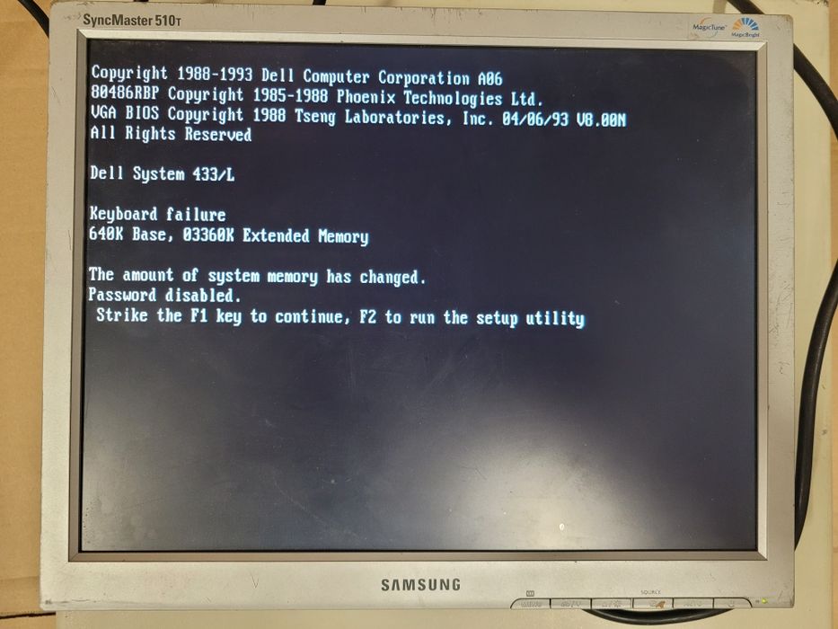 Dell System 433/L Retro PC | Intel 486 DX/33 | Tseng ET4000/W32 | 4MB RAM | ISA