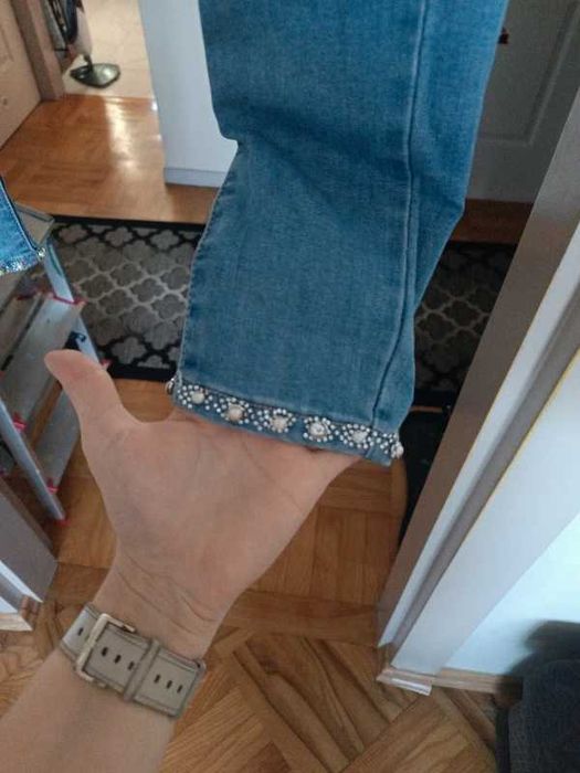 Spodnie jeansy ozdoby