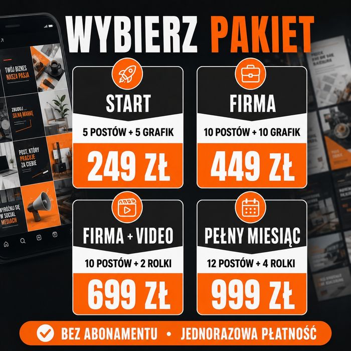Posty i grafiki dla firm – Facebook Instagram bez abonamentu