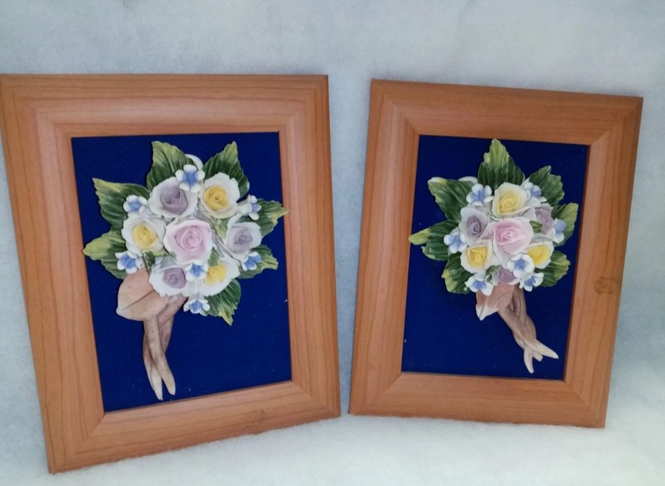 Quadros com Flores em Porcelana