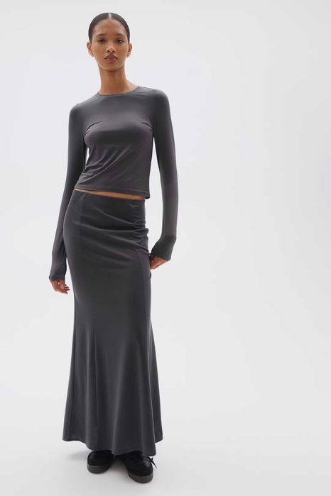Трикотажна максі спідниця H&M