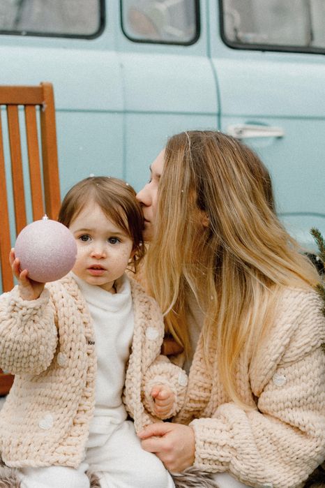Вʼязані кардигани ручної роботи, family look