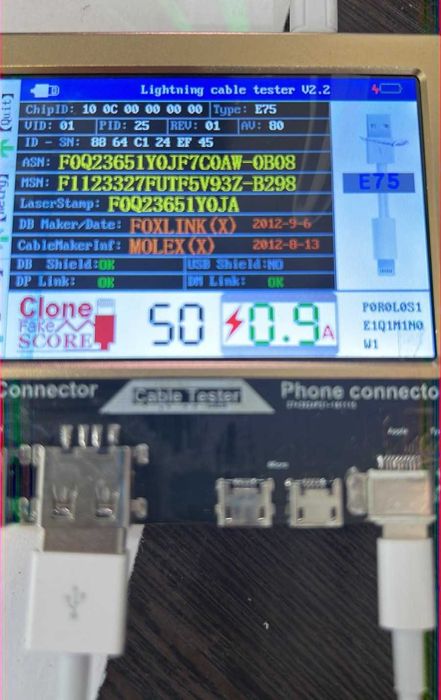 Кабель  Grand  Foxconn  Lighting  для  iPhone/ Apple.
