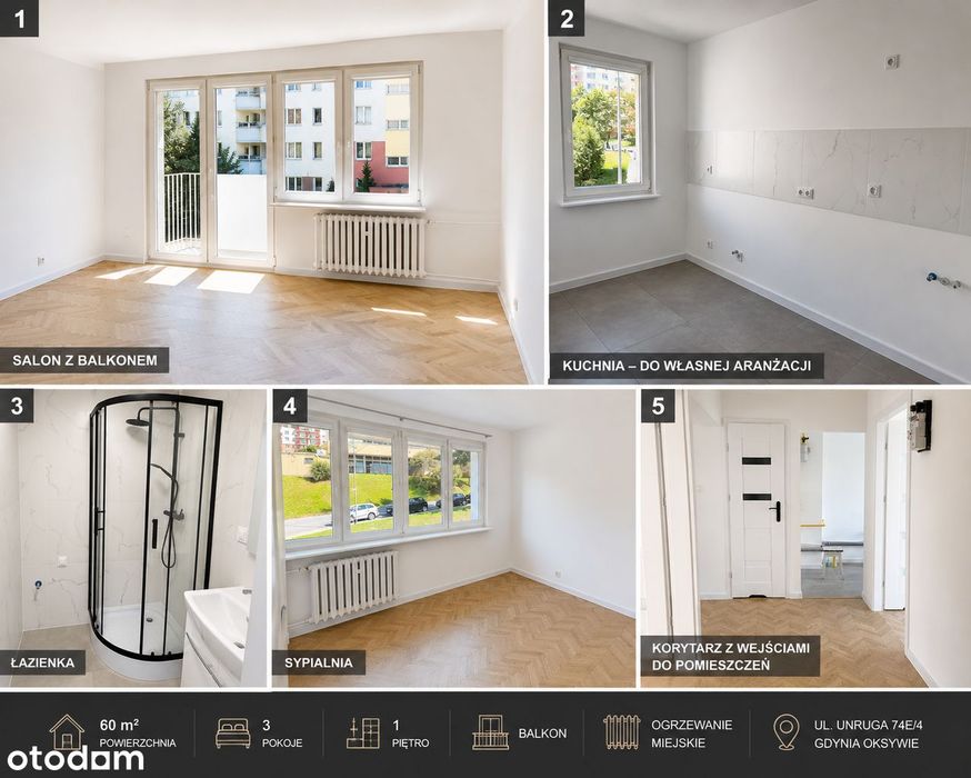 3-pokojowe mieszkanie po remoncie | 60 m² | 1 piętro| Gdynia Obłuże
