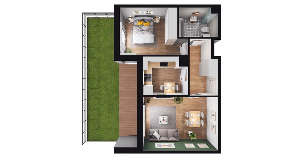 2-pokojowe mieszkanie 45m2 + ogródek