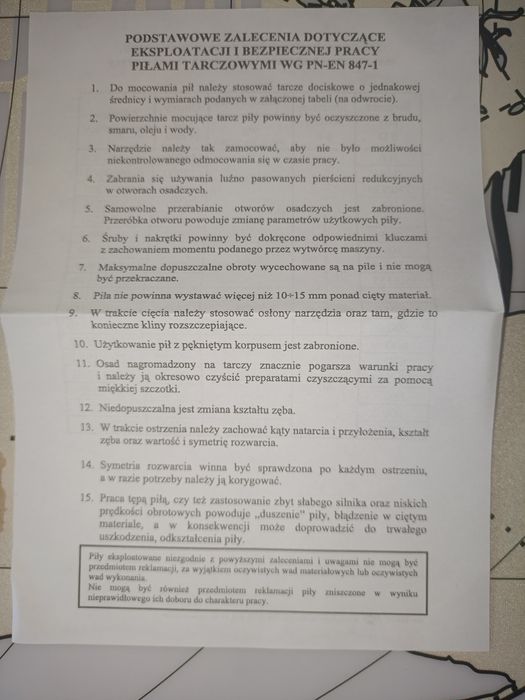 Piła tarczowa do drewna 36z