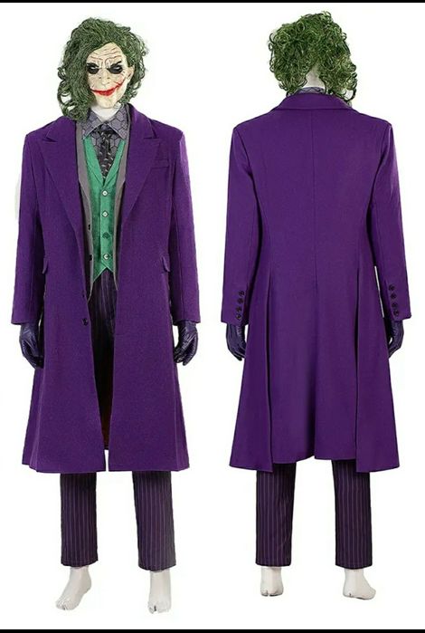 Conjunto Completo Joker Heath Ledger "The Dark Knight" Cosplay Premium