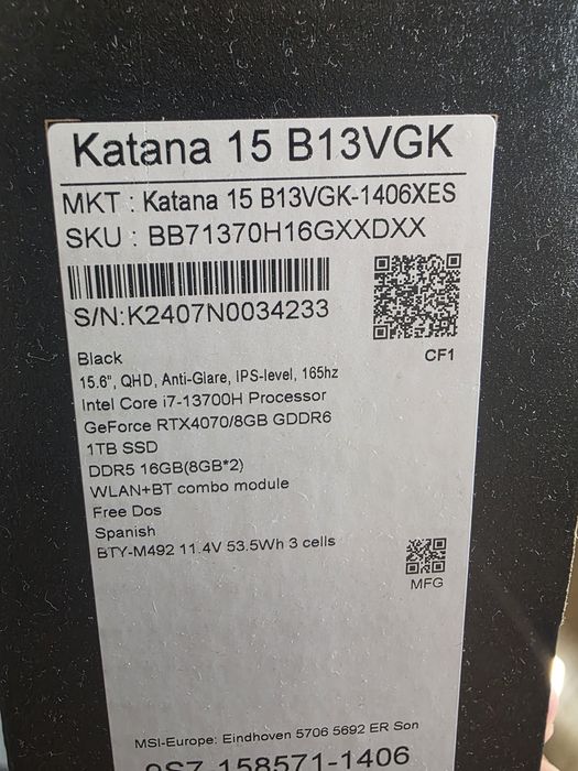 MSI Katana 15 RTX 4070 | i7 13700h | Ecrã 1440p 165Hz
