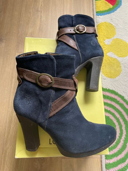 Botins botas Fly London camurça azul 39 mulher