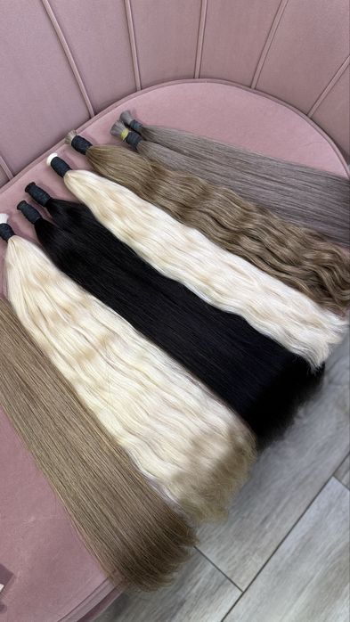 Натуральные  волосы блонд славянка ОМБРЕ, платиновый блонд, пепельный