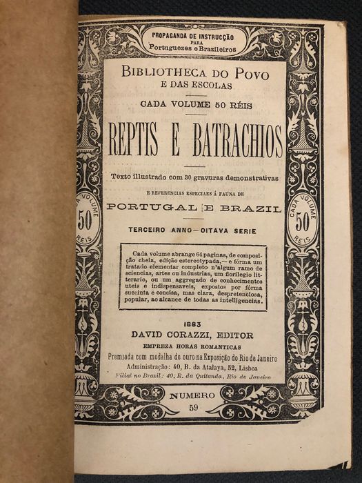 Bibliotheca do Povo e das Escolas: Aves - Répteis - Insectos - Invertebrados