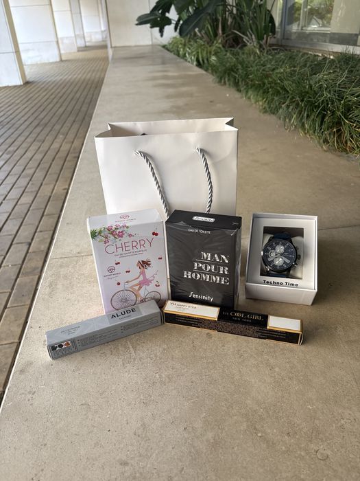 Kit perfumes e relogio