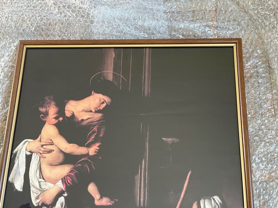 Caravaggio „Madonna di Loreto” - duży obraz w ramce za szkłem