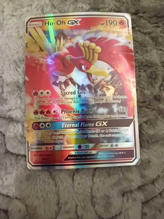 Błyszcząca rzadka karta pokemon Ho-Oh GX