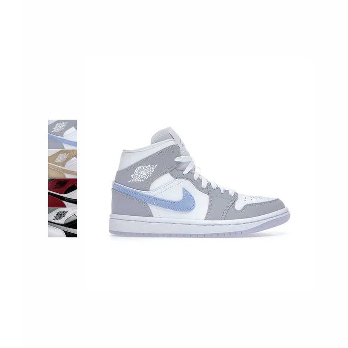 Кросівки Air Jordan 1 Mid 'Wolf Grey Aluminum' \ 'Tan Gum' \ 'Chicago Black Toe' \ 'White Shadow'