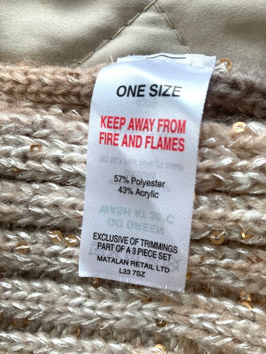 Длинный шарф (170 см) и митенки нарядный комплект