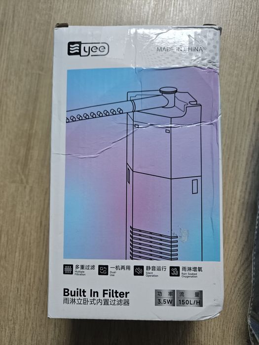 Nowy filtr wewnętrzny do akwarium YEE 3.5W 150L/H + odmulacz