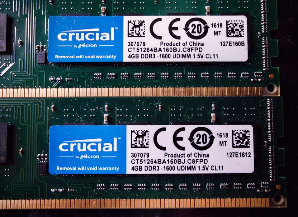 Memória RAM Crucial 16GB RAM DDR3 Crucial 1600MHz Desktop — 4x4GB CL11