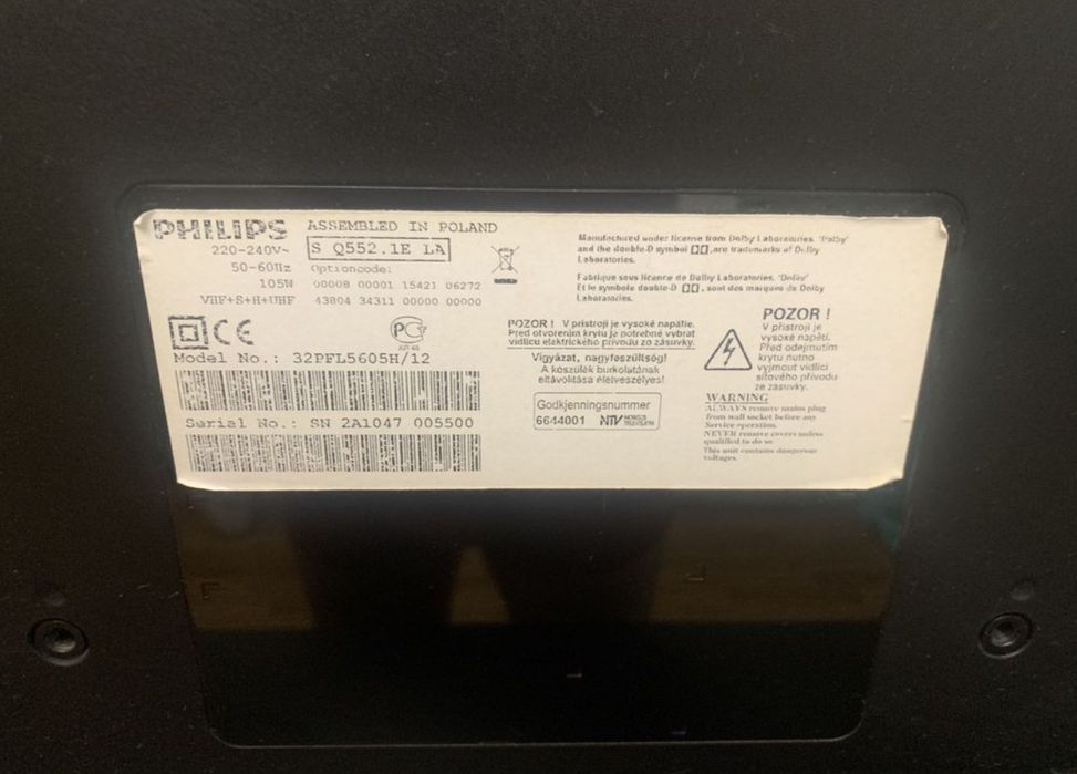 Телевізор Philips 32pfl5605h/12