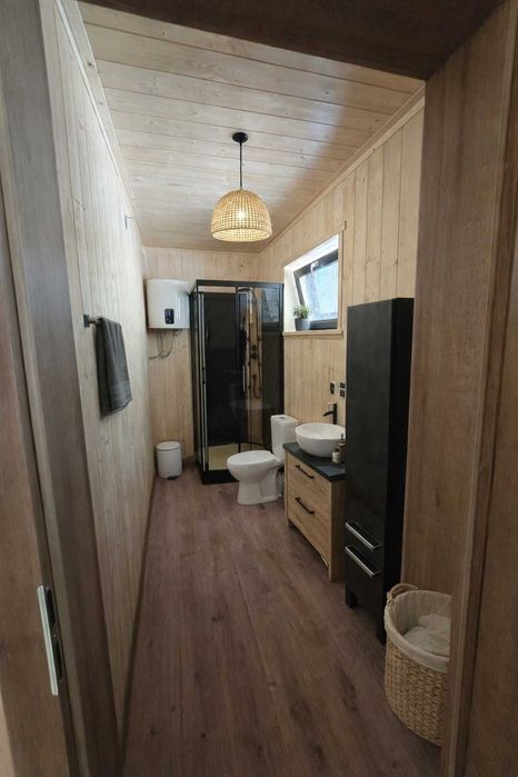 Dom drewniany parterowy 75m, domek letniskowy, całoroczny, konstrukcja