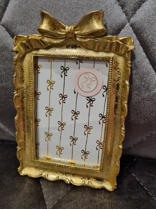 Ramka kokardka złota glamour