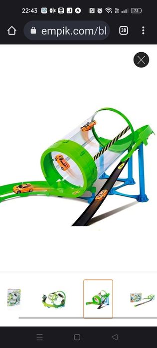 Tor wyścigowy, wyrzutnia, beczka, pętla z autkiem