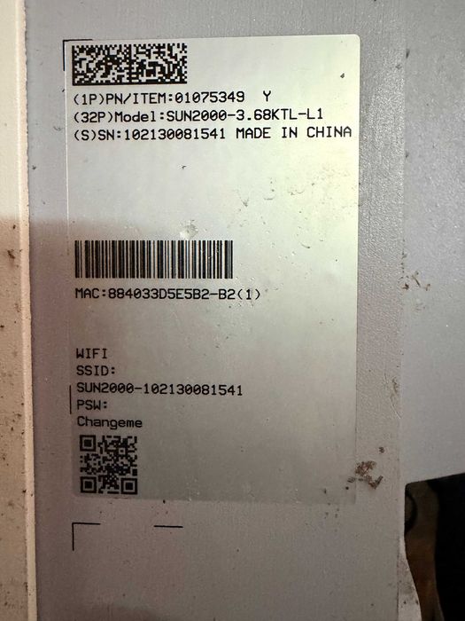 Inversor solar Huawei SUN2000-3.68KTL-L1