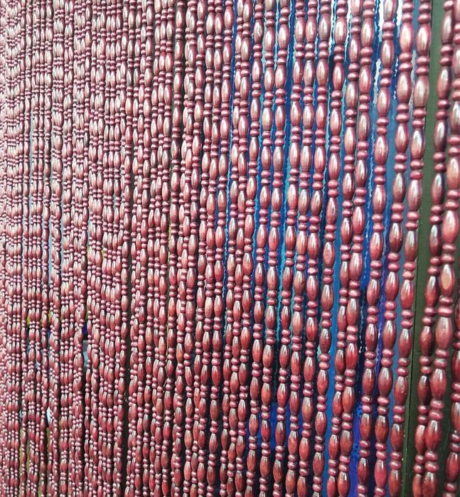 HAOMENGG zasłona drewniana z koralików 90x200 cm 45 pasm