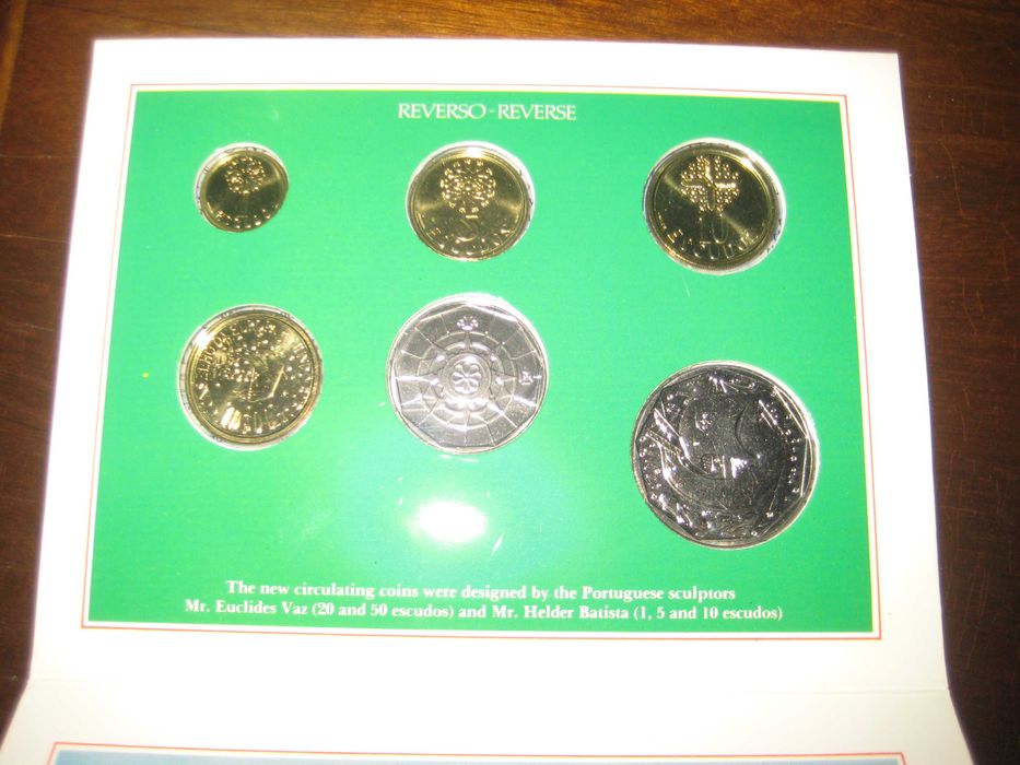 Coleção moedas correntes brilhantes não circuladas, PORTUGAL 1987