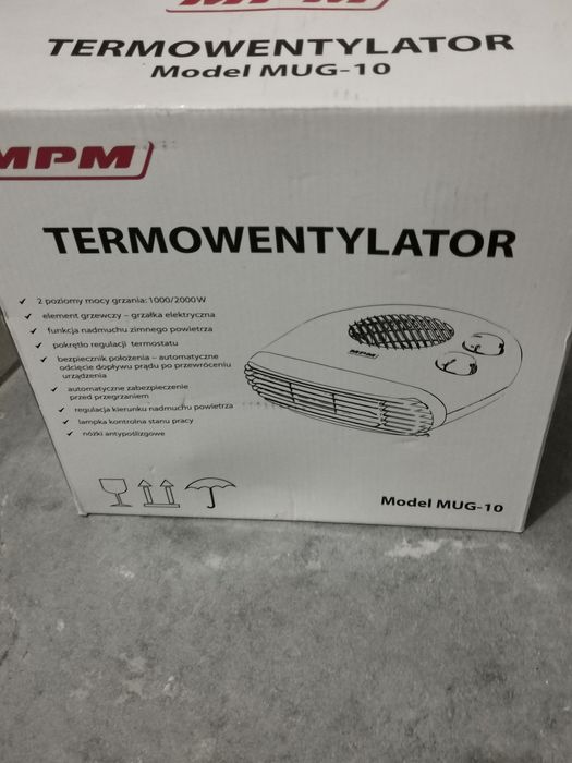 Termowentylator Farelka Nagrzewnica MPM Mug-10 2000W NOWY Okazja!