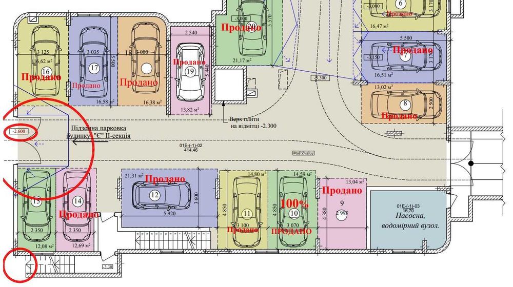 Продаж парко місця. 21,31 м2. №12. Вул.Трускавецька. Будинок Ж.