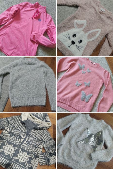 Zestaw paka sweterki r 140 146 stan idealny