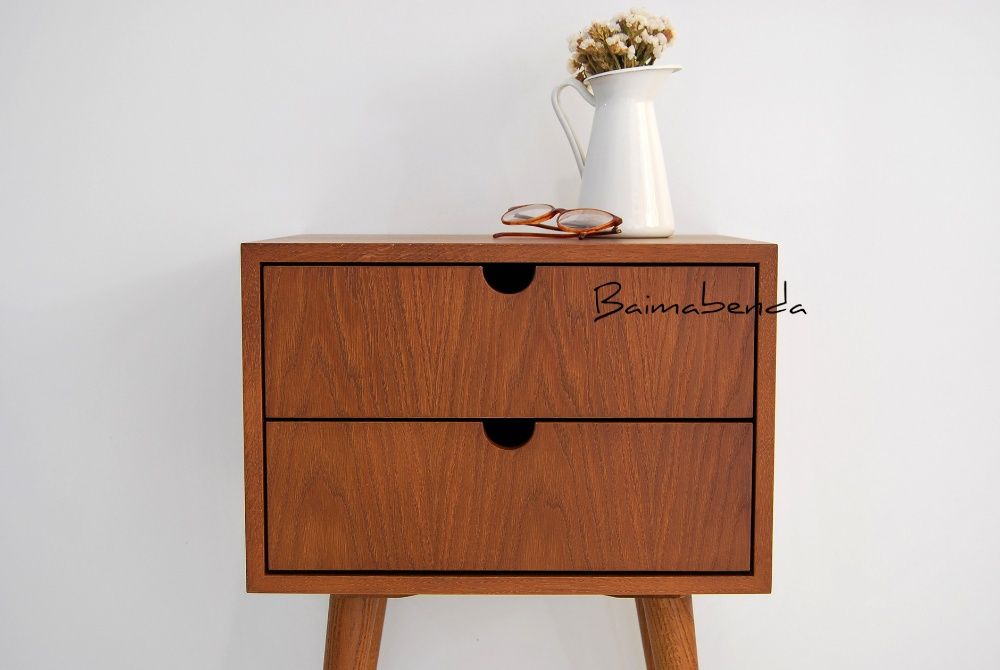 Par de Mesas de Cabeceira retro vintage estilo nordico